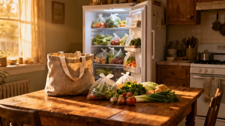 One Grocery List for a Week of Healthy Dinners — weeknight kitchen scene